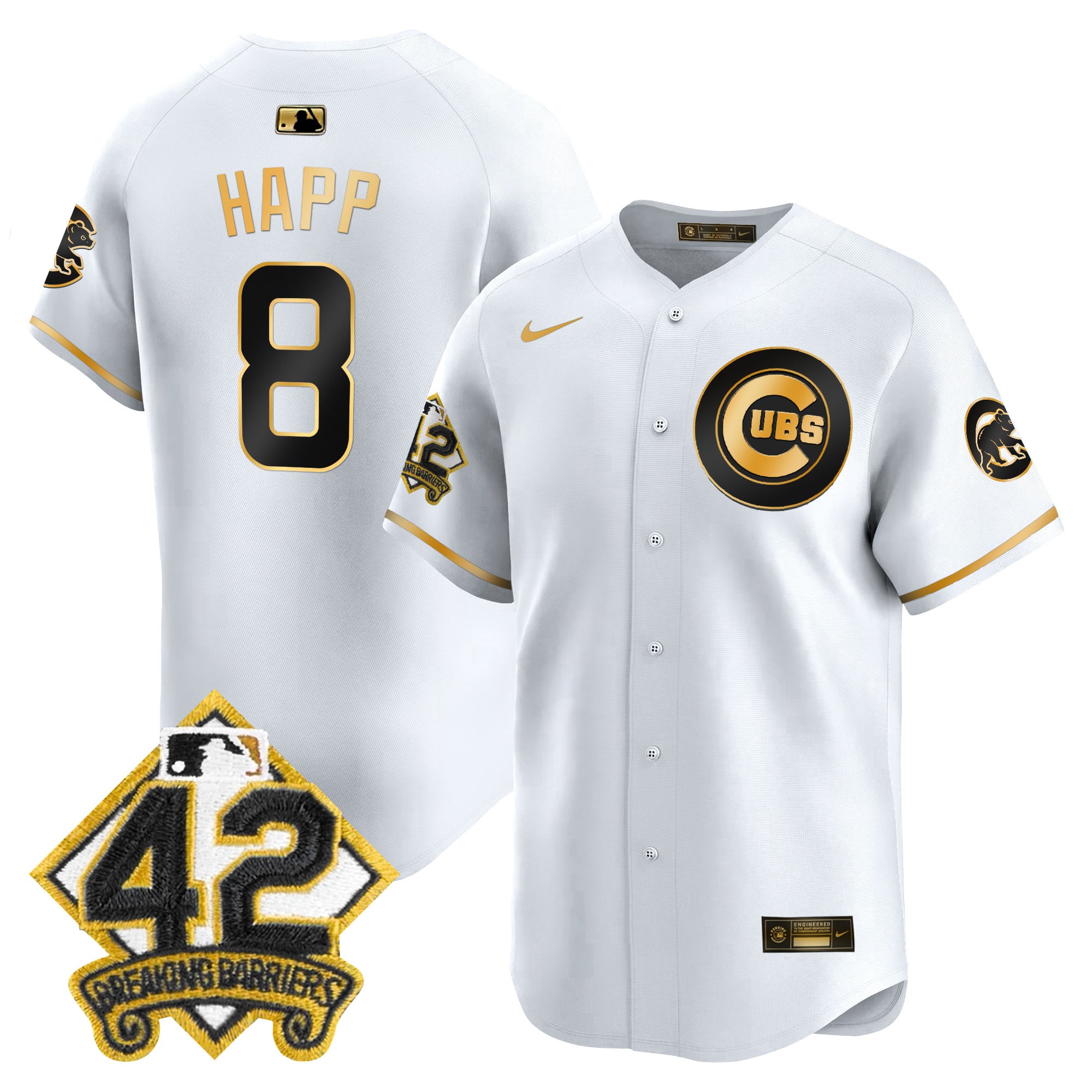 Men's Chicago Cubs 2025 Jackie Robinson Patch Vapor Premier Limited Jersey - All Stitched