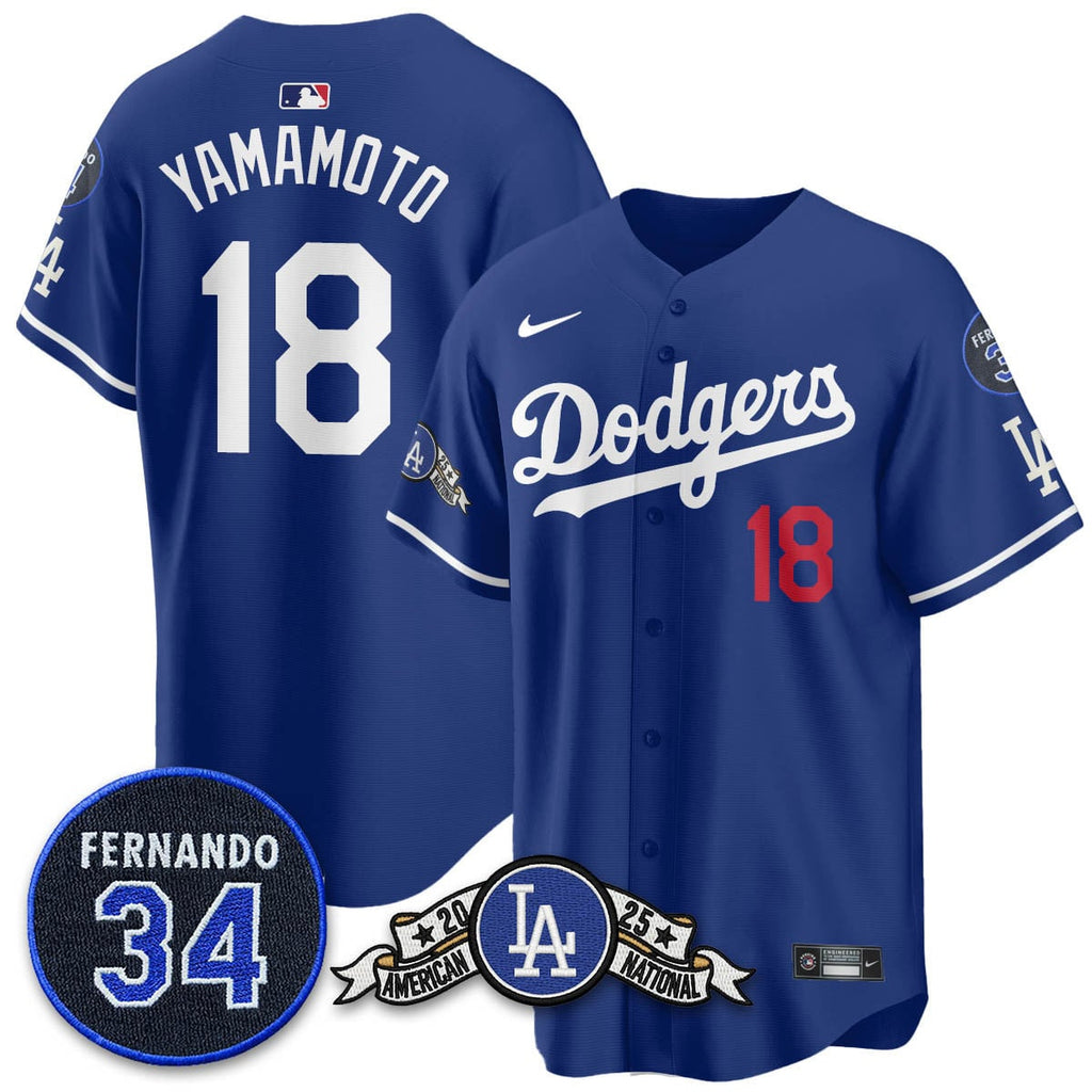 Los Angeles Dodgers 2025 National League Champions Jersey - All Stitched