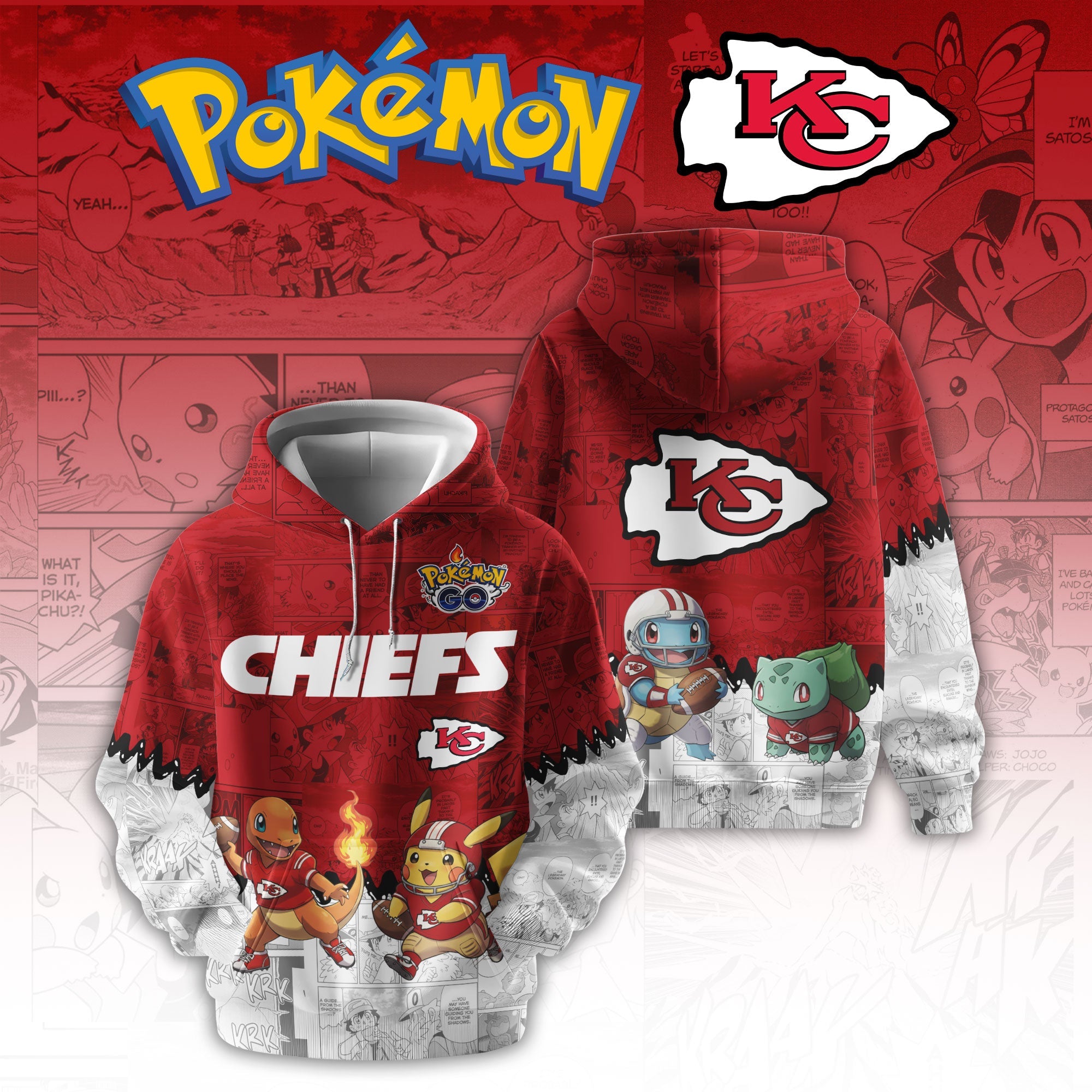 .KC Chiefs Special Pokemon Limited Edition Hoodie